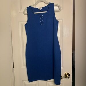 St John Sport Elegant Blue Sleeveless Dress